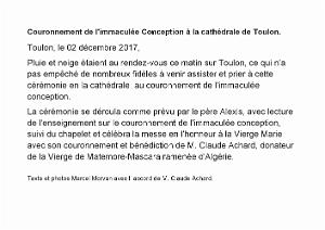 2017 12 02 CATHEDRALE DE TOULON COURONNEMENT DE L IMMACULEE CONCEPTION  (1)
